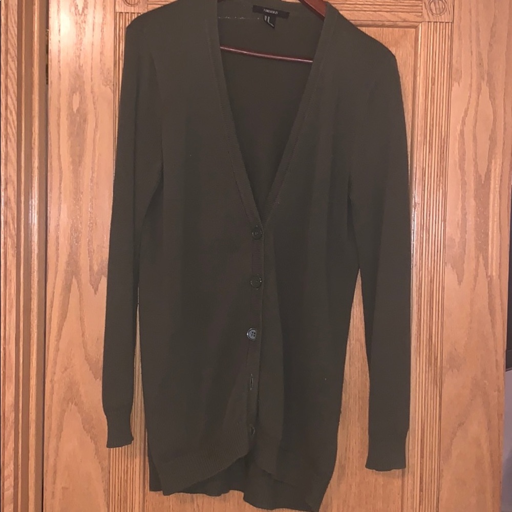 Green cardigan